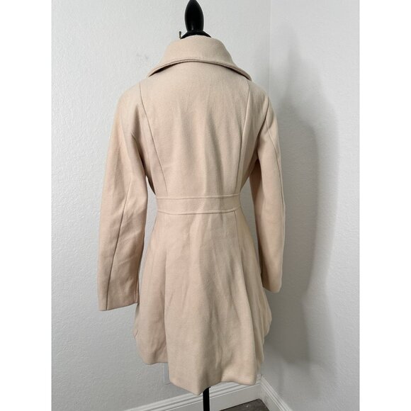 Womens Overcoats with Metal Buttons Double-Breasted Coat in Oatmeal Color Size M - Picture 6 of 8